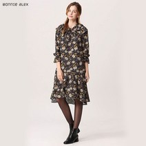 [보니알렉스] 플라워 프릴 롱 원피스BCOA101A