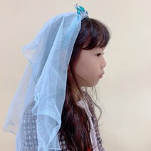 장미공주 여아 겨울공주 왕관 티아라 귀걸이 면사포 머리띠