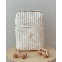 휴대용 유모차 다기능 아기 미라 가방 코튼 쿨 레드 체리 프린트 기저귀 물컵 싱글 숄더, [01] Beige