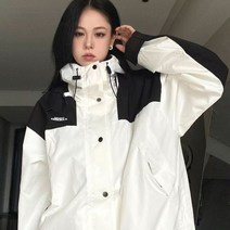 과잠 항공점퍼 간절기 아우터 Deeptown 여성용 테크웨어 재킷 패션 스트리트웨어 오버사이즈 아노크 아웃웨어 후드 Y2k 레이서