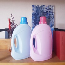 HDPE 세제 소분 리필 용기 빈 통 3리터 / 역류방지 속캡 / 계량캡 / 베이비 핑크 & 스카이 블루, 베이비 핑크 용기(3리터) + 속캡 + 계량캡