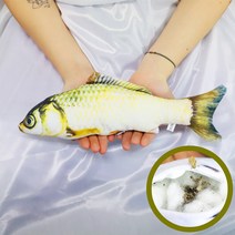 고양이 캣닢 쿠션 물고기 인형 장난감 용품 30cm 황녹붕어, 단품