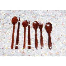 고급 나무 수저세트 어른 어린이 숟가락 젓가락 포크 우동스푼 천연옻칠 친환경, 어린이수저세트