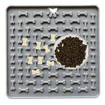 강아지자동급식기 고양이자동급식기 애견 자동급식기 애완 동물 먹이 매트 느린 피더 패드 고양이 개 licky 매트 실리콘 강아지 고양이 슬로우 피더 먹이 치료 디스펜서 애완 동물, 회색