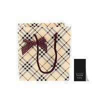 27리빙 선물 쇼핑백 10p+감사 스티커 10p, 중, 11 체크무늬 리본