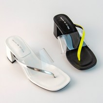 Y0508 투명 사선 라인 힐 샌들