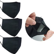 필터교체용 입체 블랙 면마스크 3개세트, 없음, 상세설명 참조