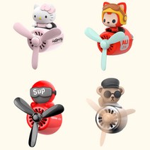 락톡마켓 차량용 송풍구 프로펠러 방향제 4종 리필 선물포장가능 차량꾸미기 차악세사리, 핼로키티+락톡방향제3매입