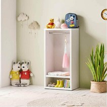 아이방 인테리어 낮은 오픈형 행거옷장 베이비수납장★배송일정 및 배송비(착불) 상세페이지 참조★, 연그레이화이트