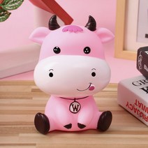 인테리어 귀여운 소 어린이 저금통 초등학생 동전 캐릭터 금고 핑크 소