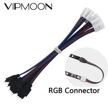 알루미늄 프로파일 5Pcs 15cm 4 핀 4pin 5050 3528 LED RGB 스트립 확장 커넥터 케이블 와이어 led 연장 클립 conectores rgb