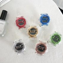 여학생손목시계 투명 유행 유니콘 전기 서브너시계 고등학교 하라쥬크 무드 ULZZANG 디지털 식 알람시계 2298611119, 그린 (스윗 케이스 _끈팔찌 )