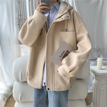 모직코트 남성 숏스타일 가을 겨울 루즈핏 트렌드 남자후드코트
