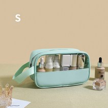 여행용 짐정리 파우치 여성용 PU 화장품 보관 휴대용 여행 워시 피트니스 대용량 방수 투명 PVC