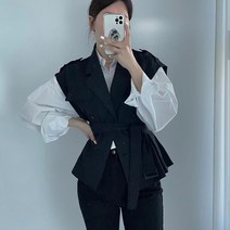[랜덤플레이] 봄 가을 트렌치 조끼 베스트 반팔 코트
