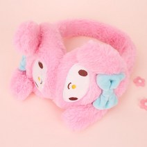산리오 마이멜로디 방한 퍼인형 접이식 귀마개 휴대용 털 귀도리 선물