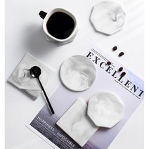 대리석 티 코스터 컵받침 마블 원형 팔각 사각 도자기, 팔각 1개