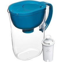 스마트 라이트 필터 알림 및 1개의 표준 필터가 있는 Brita 대형 10컵 정수 필터 투수 BPA 청록색 없이 제작(포장은 다를 수 있음)