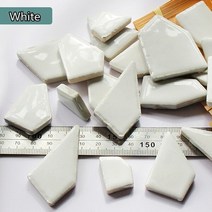 80g/2.82oz 조각 도자기 모자이크 타일 세라믹 만들기 재료 5.5mm 다각형/타원형/원형 패턴 DIY 공예, 한개옵션1, 27 Polygon White