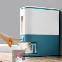 통_미니_쌀_계량_8KG_보관_쌀통_잡곡_쌀항아리_원터치_인테리어 F531, 일반형 -그레이