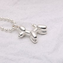 925실버 미니 벌룬 푸들 강아지 볼체인 은목걸이