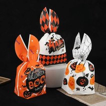 할로윈포장지 쿠키 사탕 리본비닐팩 답례 선물 파우치, 화이트 붕대 13x22cm (50개)