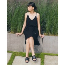 [심플비 착용][그랑] 블랙 양가죽 슬리퍼 (굽높이 : 2 cm/볼넓이 : 10 cm) VKSO2E460BK