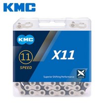 자전거체인 교체 청소 KMC자전거 체인 X8 X9 X10 X10EL X11 X12 MTB 8V 9V 10V 11V 12V 스피드 로드 자전거 크랭크셋 바이크 부품용, X11 Silver Black