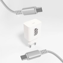디에이치몰 루츠 25W PD PPS 초고속충전기 100W C TO C 1.5M 케이블 포함, 화이트, 1개