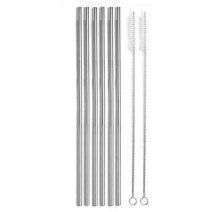 재사용 가능한 스테인리스 스틸 음료 빨대 6개 세트 - 887.5g(30온스) 및 591.9ml(20온스) YETI/RTIC/및 Ozark 텀블러용 엑스트라 롱 스트레이트 스타일, 6