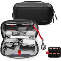 tomtoc 맥북 충전기 케이블 보조 배터리 하드 드라이브 여행용 코드 USB 어댑터 메모리 카드용 탈착, Black
