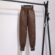 솜바지 누빔 패딩 바지 조거 지퍼 연습복 조커 여성 골프 연습복 허리밴딩 팬츠