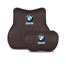 Ecool BMW 차량용 허리쿠션 차량용 목쿠션 메모리폼 목베개 등받이 쿠션 2시리즈 3시리즈 4시리즈 5시리즈 6시리즈 7시리즈 X1 X2 X3 X4 X5 X6 X7 1시리즈, 목쿠션+허리쿠션, 갈색