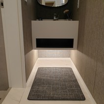 우아한매트 현관 업소용 사무실 출입구 도어 입구 바닥 발매트 카페트, 80cm×120cm, 스트라이프 브라운