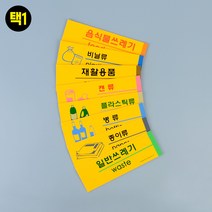 부착식 쓰레기 재활용 분리수거 안내 팻말, 재활용품