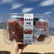 [JS마트] 속초 홍게 라면 수율 80% 홍게 한마리가 통째로 들어간 밀키트 캠핑음식 국물요리 술안주, 2팩+오동통면 2개