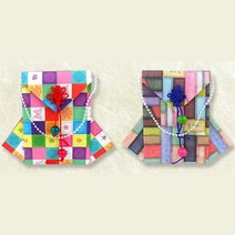 초등 미술 수업 전통 조각보 문양 복주머니 만들기 키트 4인 활동 세트 셀프 컬러링 쉬운, 2.직사각형 패턴