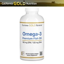 캘리포니아 골드 뉴트리 오메가3 프리미엄 피쉬 오일 180mg EPA/120 DHA 생선 젤라틴 소프트젤 240정