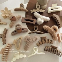 단발묶기 보브단발 붙임머리스타일링 머리 장식 세트 여성 패션 발톱 클립 커피 블랙 아크릴 큰 머리핀 헤어 악세서리 어, [43] 2조각,피스 45