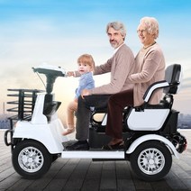 사륜 전동스쿠터 사륜오토바이 2인용 전동스쿠터 장애인 전동스쿠터 Seawalk 성인 전기 4 륜구동 새 오래된 스쿠터는 헛간이있는 전기스쿠터 노인 전동스쿠터 노인전동차 성인용, High with 800W motor 60V22A, 60V