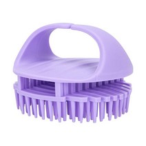 Royalways 헤어 두피 샴푸 브러시 두피 스크러버 헤어 브러시 습식 및 건식 모발용 연질 실리콘 강모 포함, 제비꽃, 9x6.5cm, TPE 실리콘