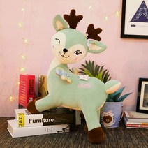 사슴인형 사슴쿠션 동물인형, 그린, 60cm
