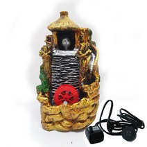 M15. 초가집2 마블 불빛모터 분재용마블 마블분수 물레방아실내분수 가습기대용 숯분재 수반 마블