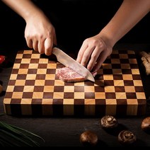 엔드그레인도마 주방 플레이팅 체크무늬 가정용 고급 나무, 30X25X3