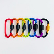 LS4)카라비너 키링 등산고리 D형 비너, 블랙