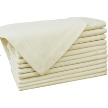 아마 면 디자이너 디너 냅킨 내추럴 45.7 x 45.7cm 18 18인치 12개 팩 프리미엄 리넨 룩 20% 80% 천연 천 헴스티치 결혼식 원단 러스틱 칵테일, 18x18_Flax by Flax