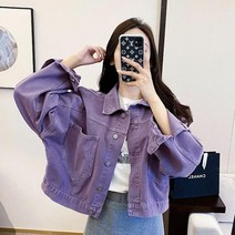 여성 데님 자켓 루즈핏 점퍼 봄가을 청자켓 빅사이즈 베이직 숏코트