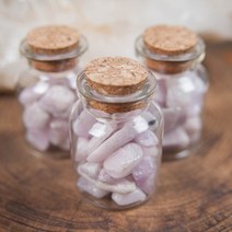 쿤자이트 자갈 (칩 타입) - 천연 원석 별자리 미니 코르크병 (힐링 생일 선물 인테리어 소품)