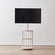 라온퍼니쳐 특허받은 수납형 티비 스탠드 거치대 이동식 tv 이젤형 삼성 LG TV 호환, 화이트