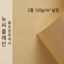 뉴씨플레인 종이문화 얇은 양면색지 120g 2절 낱장 1매 No.22 연갈색, 1장